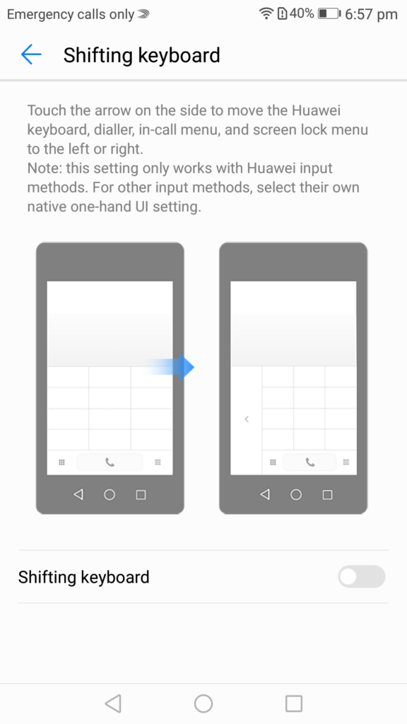 emui one hand mode