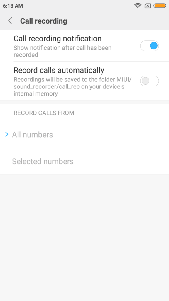 redmi 4a call recording