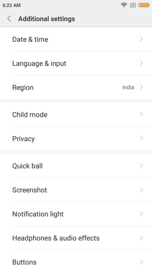 redmi 4a navigation