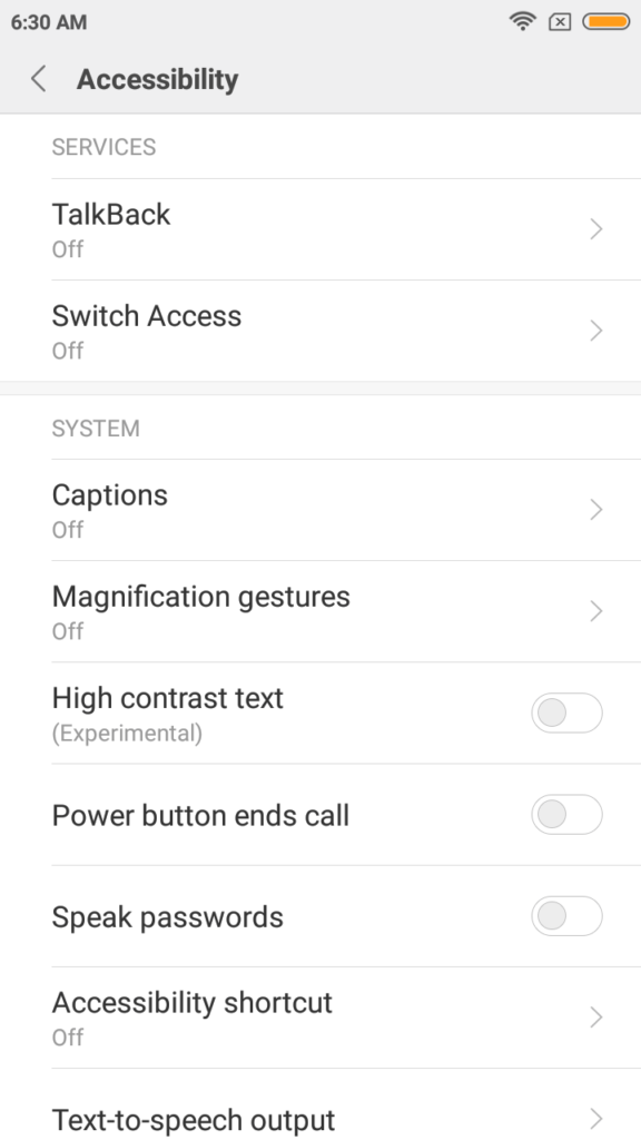 redmi 4a navigation