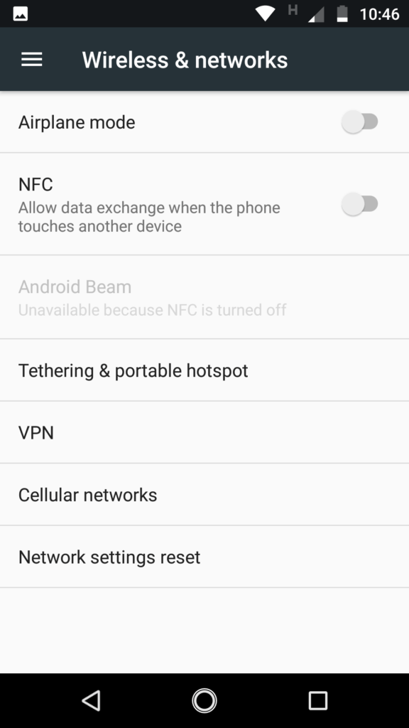 android network settings
