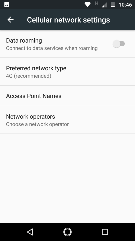 android network settings