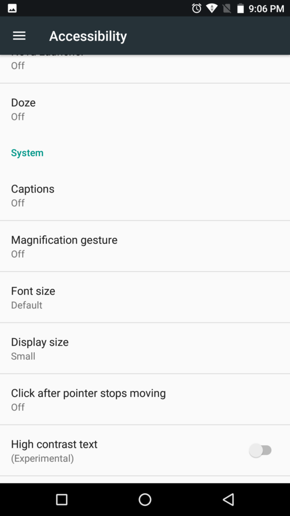 android nougat text size