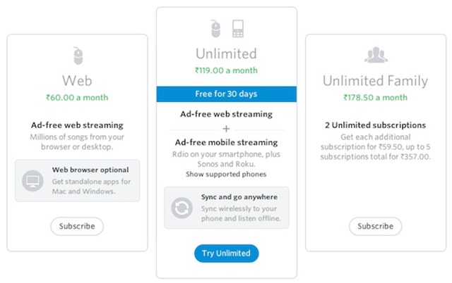 Rdio-India-pricing