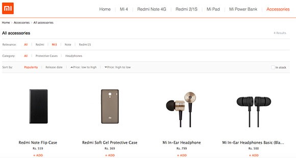 Xiaomi India accessories